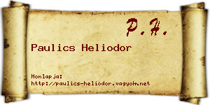 Paulics Heliodor névjegykártya